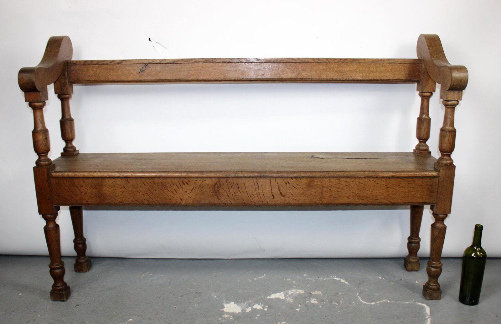 French farmhouse hall bench in oak (1 of 10)