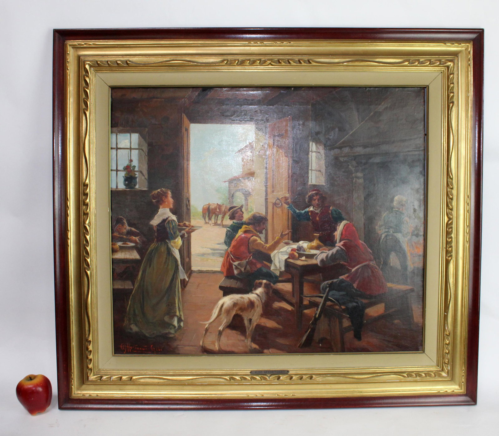 Aldo Affortunati oil on canvas tavern scene (1 of 14)