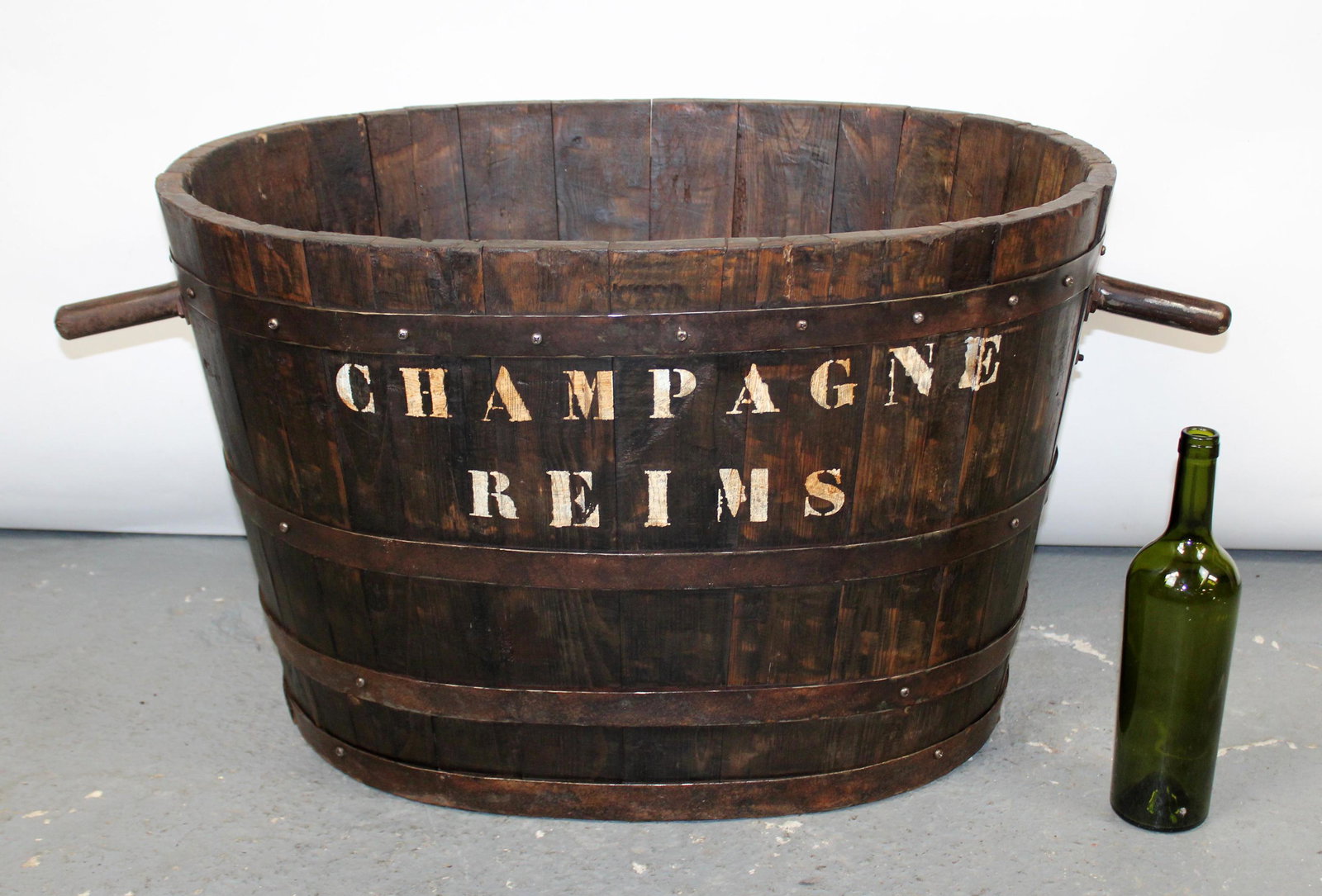 French oval wooden grape harvest bucket (1 of 8)