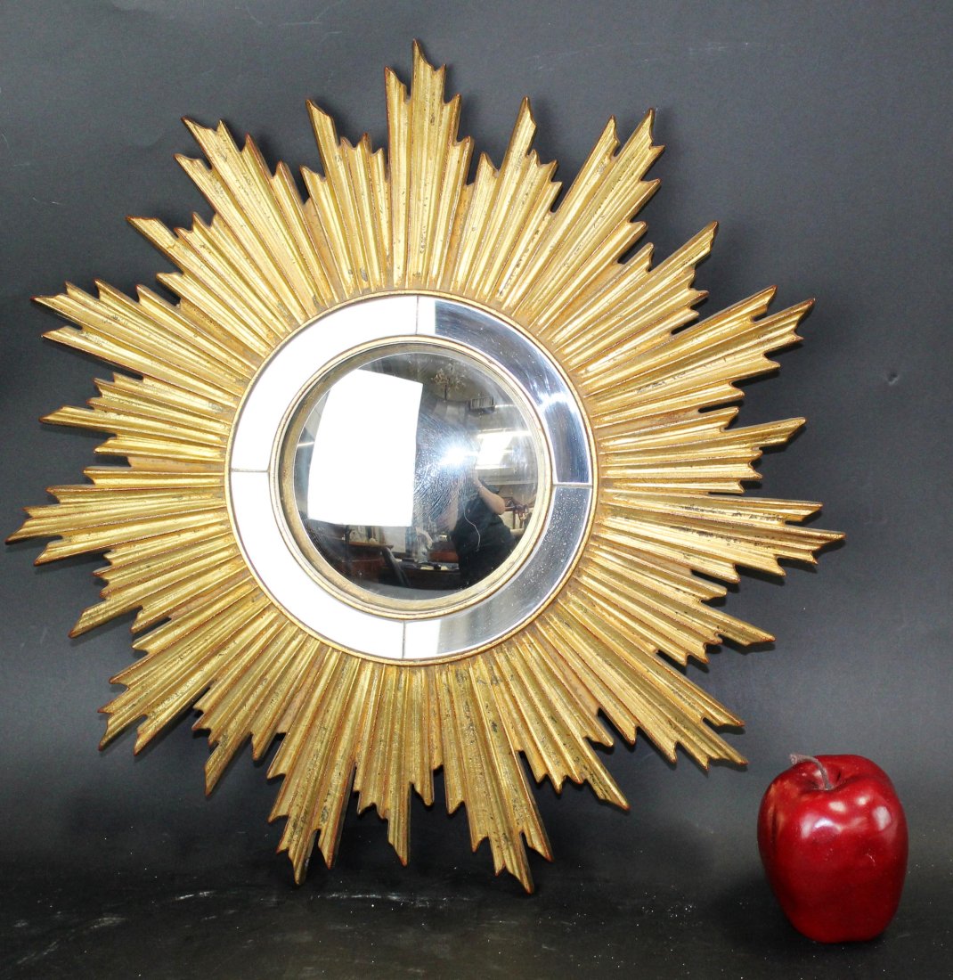 Vintage convex gilt sunburst mirror (1 of 6)