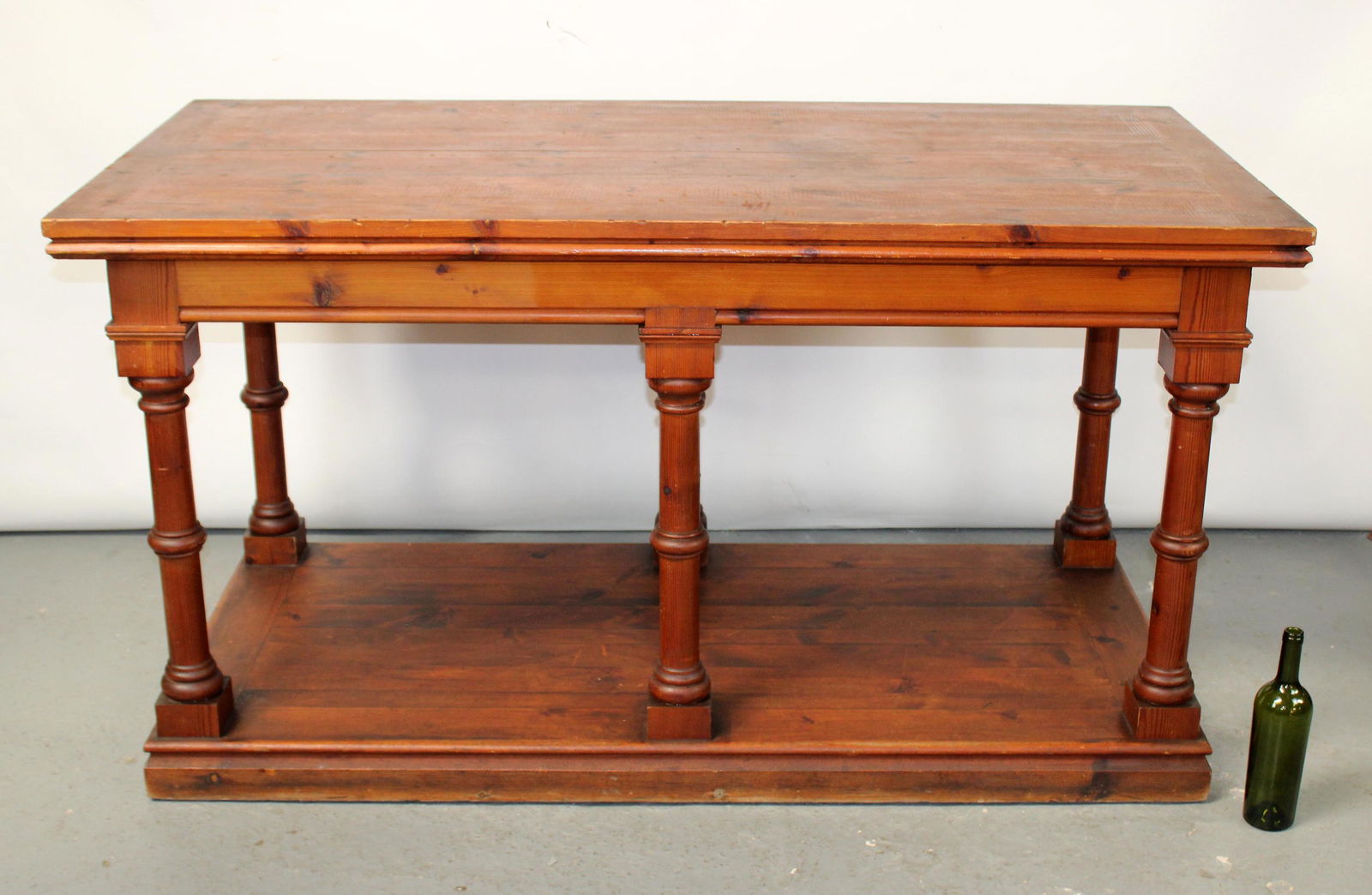 French 2 tier shop table in pine (1 of 12)