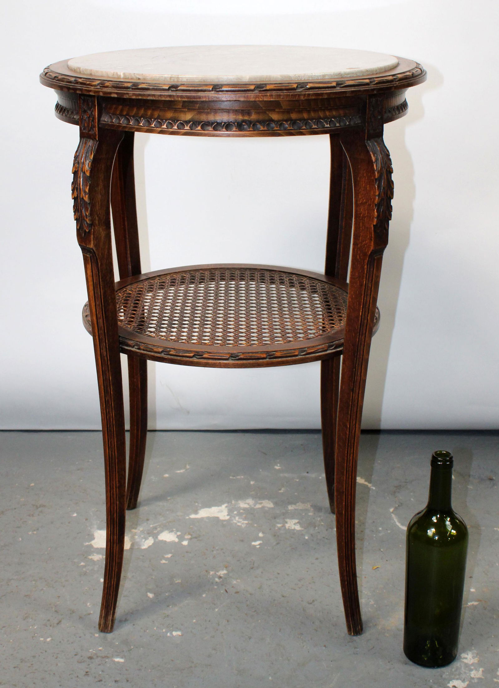 French Louis XVI style 2-tier table with marble (1 of 7)