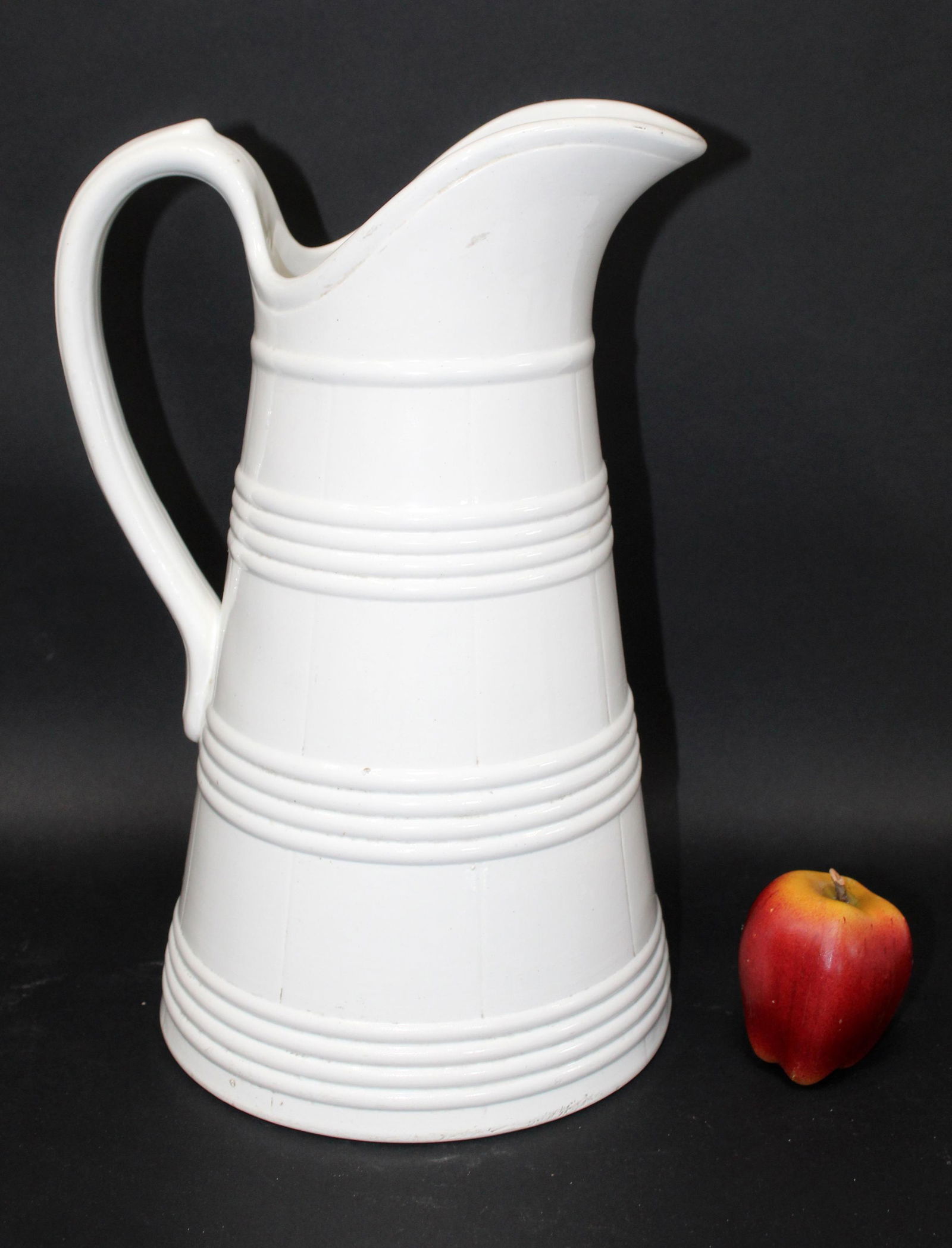Belgian white ceramic oversized pitcher (1 of 6)