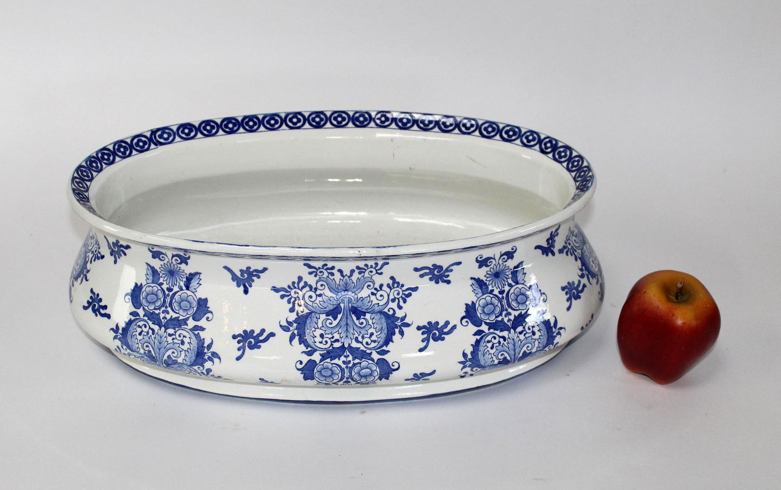 French blue and white ceramic jardiniere (1 of 7)