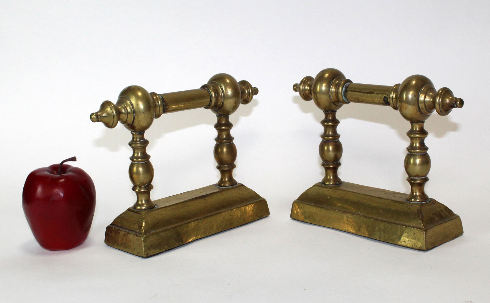 Pair of Antique English brass fire dogs (1 of 6)