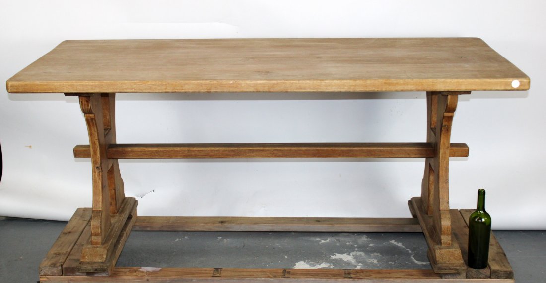 French bleached oak trestle table - 69"l (1 of 7)