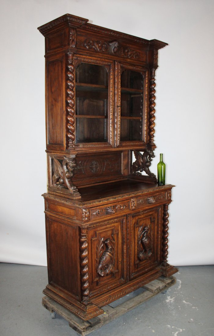 French Louis XIII carved oak hunt buffet (1 of 8)
