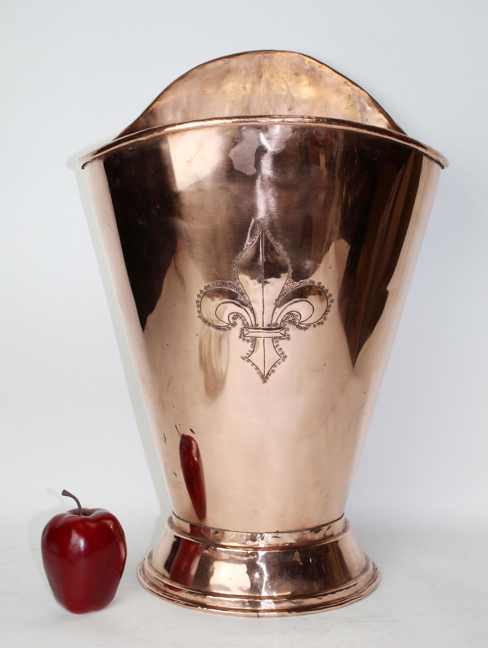 French copper flared umbrella stand with fleur dr lys (1 of 9)