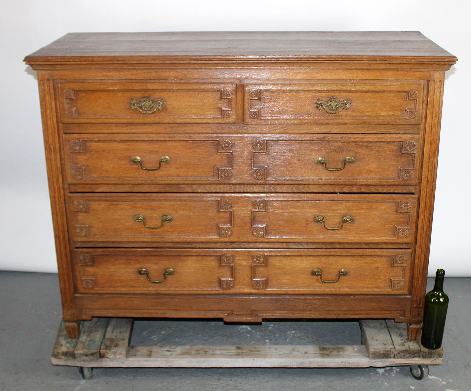 French Neo-classical 4 drawer chest in oak (1 of 12)