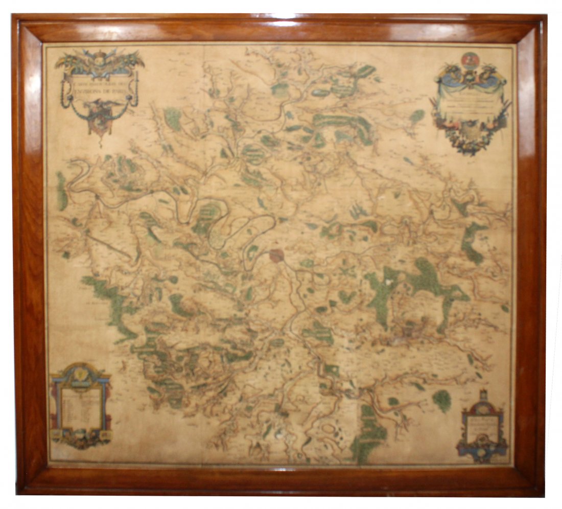 Large scale map of Paris in oak frame (1 of 10)