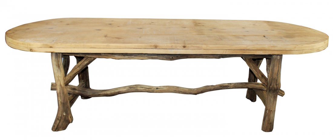 French modern farmhouse table in oak on twig base (1 of 7)