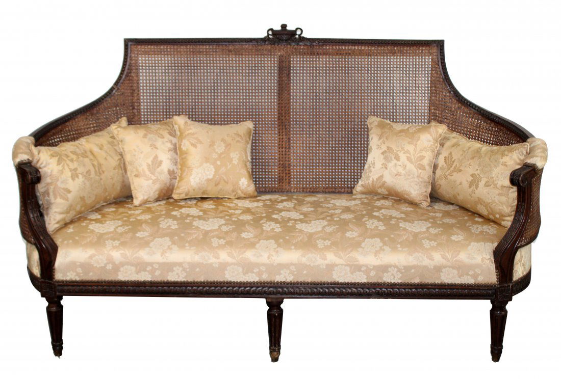 French Louis XVI style canape en corbeille curved side (1 of 13)