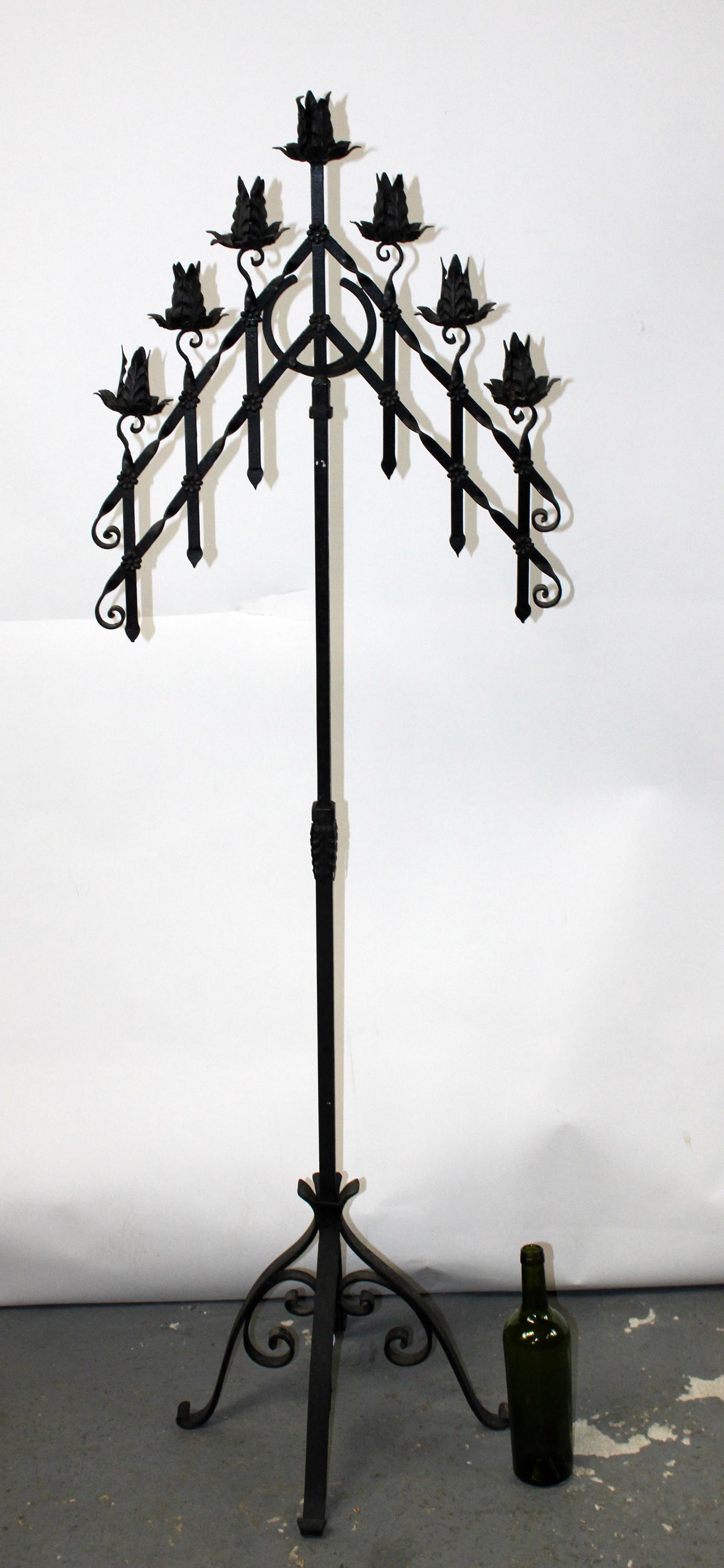 Continental wrought iron candle torchere (1 of 10)