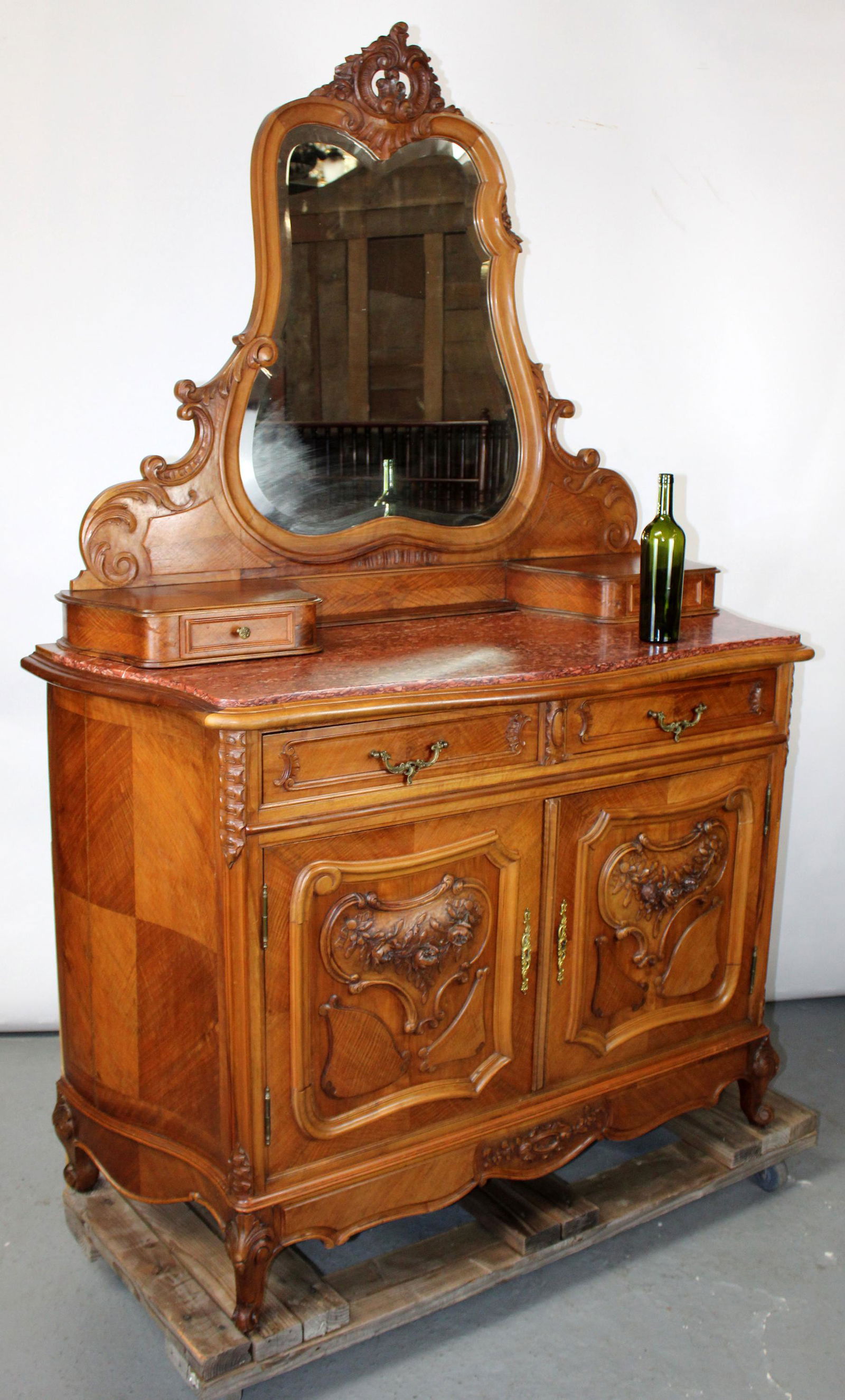 French Louis XV vanity in walnut (1 of 13)