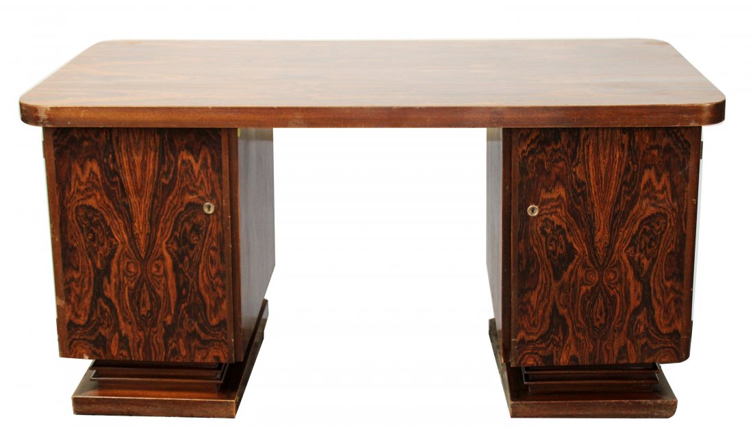 French Art Deco desk in macassar ebony (1 of 11)