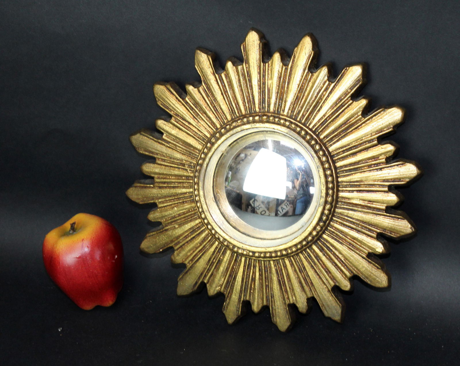 Vintage French cast gilt sunburst mirror (1 of 5)