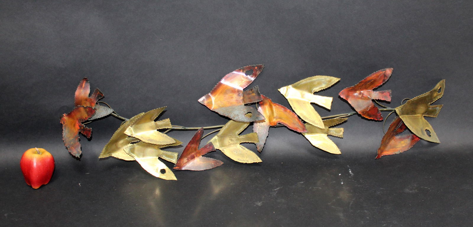 Mid century brass wall sculpture with birds (1 of 6)