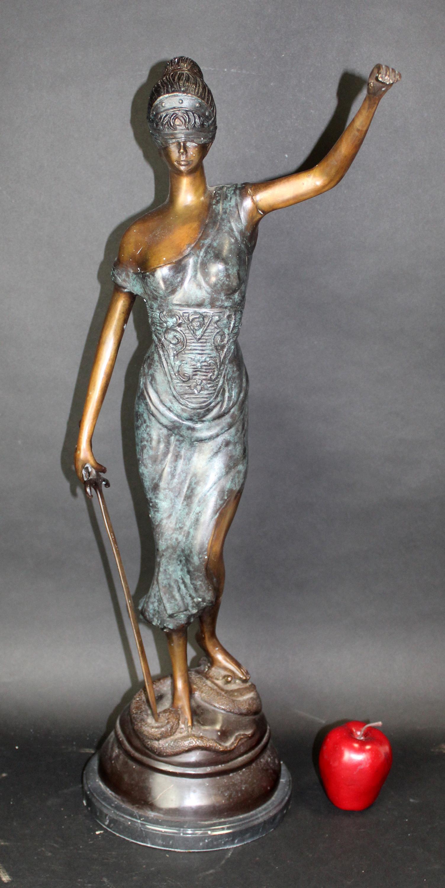 Bronze Blind Justice figural statue (1 of 8)