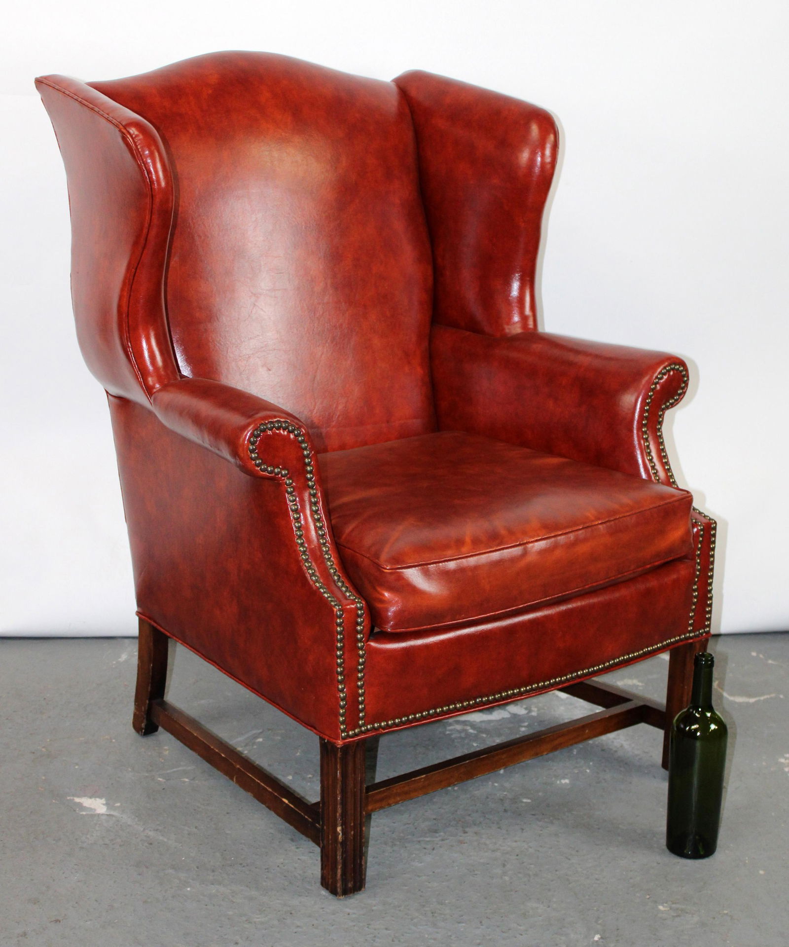 Sherrill leather wing back chair (1 of 8)