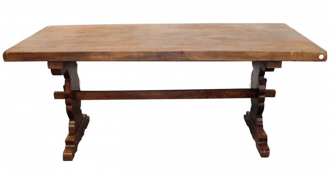 French trestle table in walnut (1 of 7)
