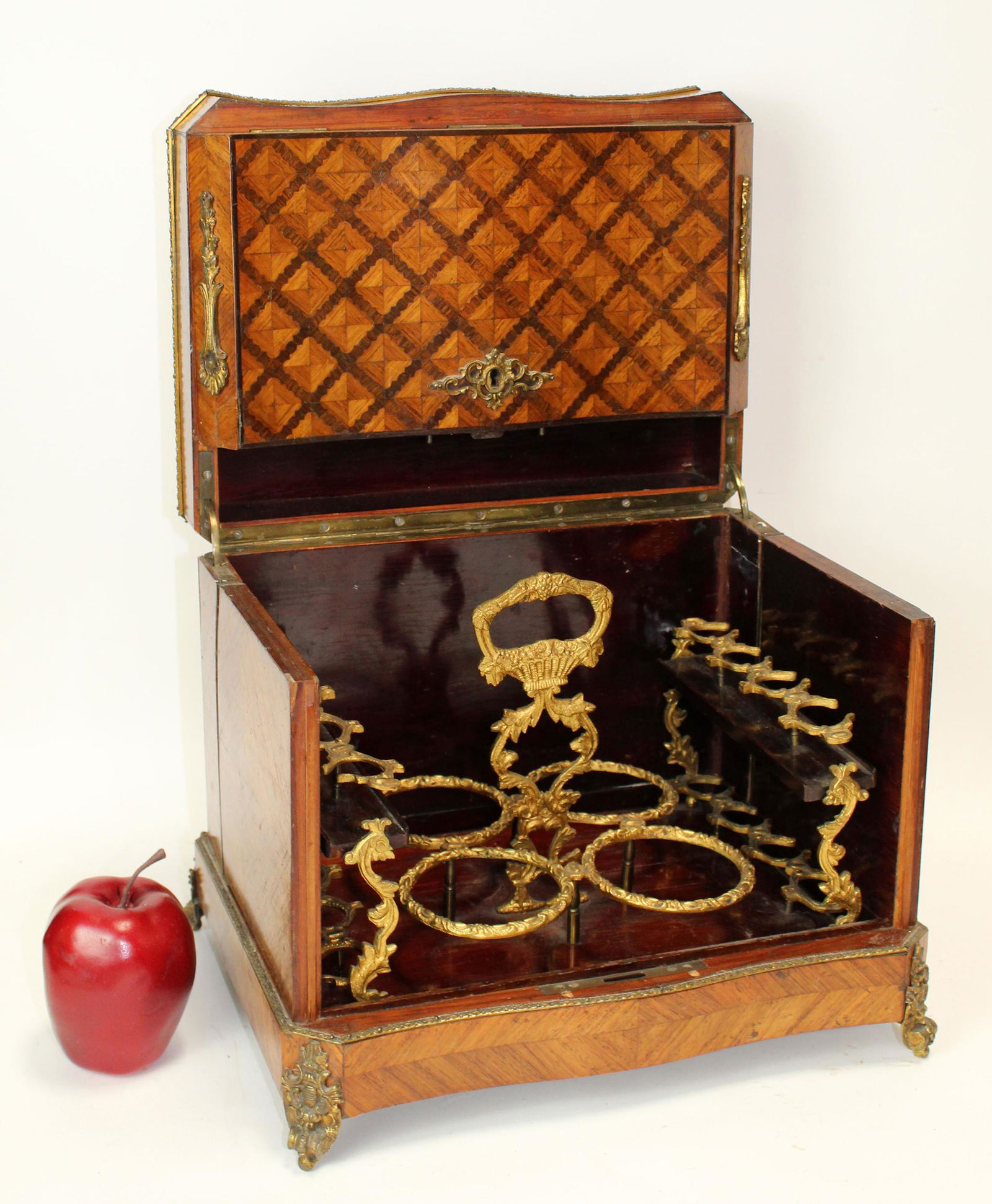 Antique French inlaid tantalus box (1 of 11)