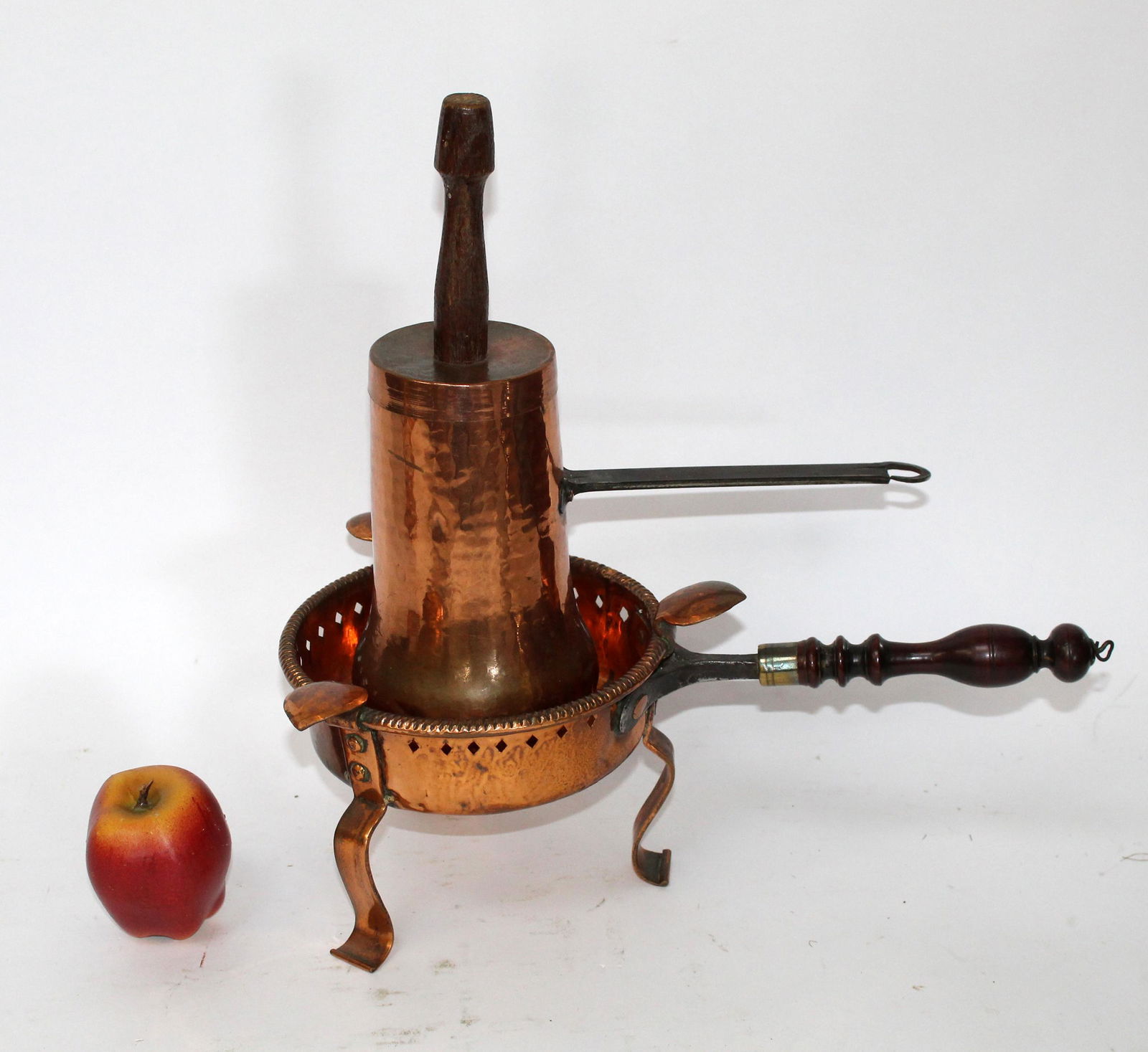 Antique French copper chocolate pot with stand (1 of 10)