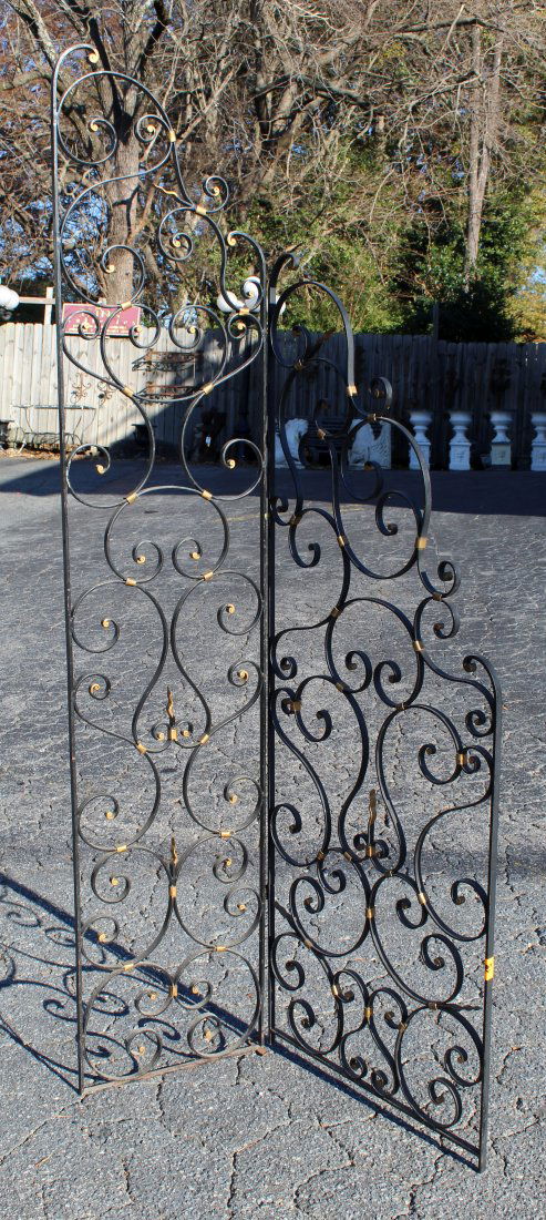 Set of 2 Scrolled Iron garden gate panels (1 of 8)