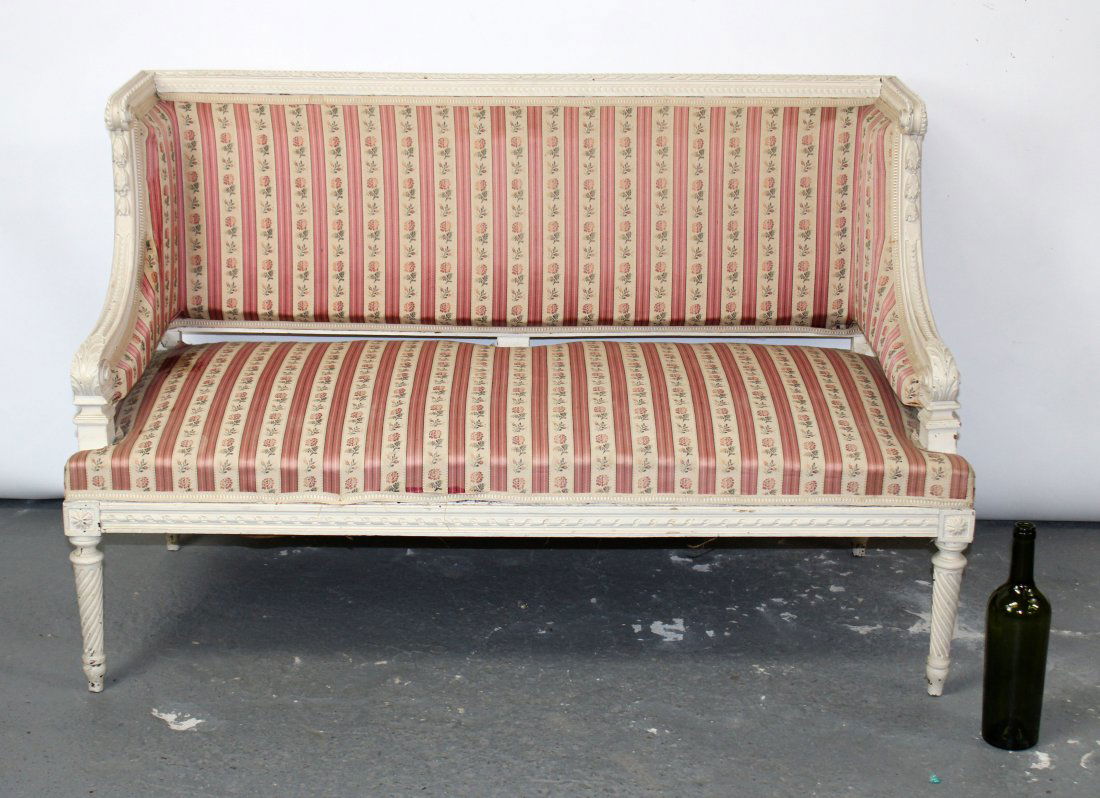 French Louis XVI style painted settee (1 of 10)