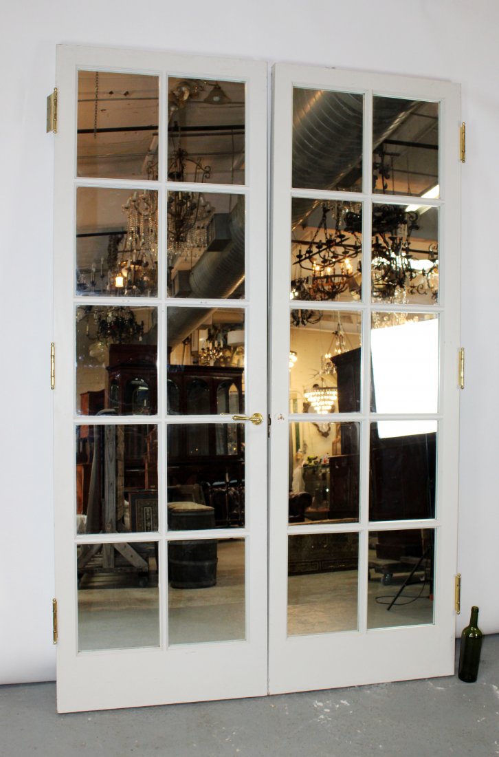 Pair of paned doors with mirrors (1 of 10)