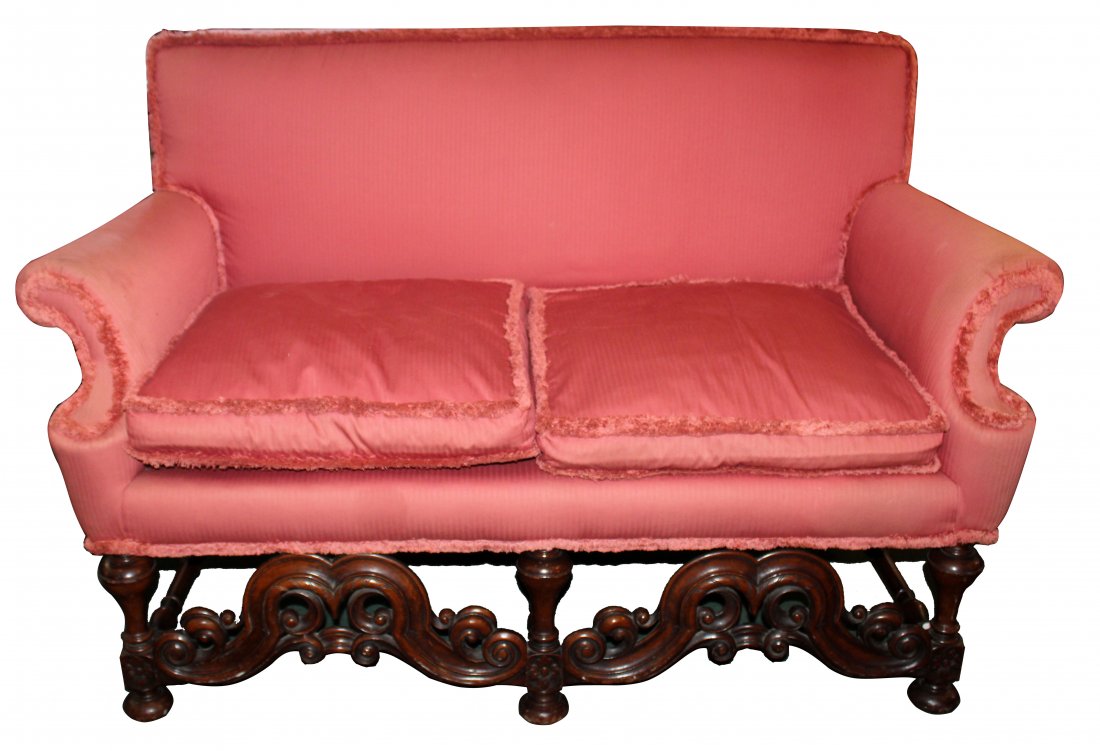 English William and Mary carved walnut settee (1 of 6)