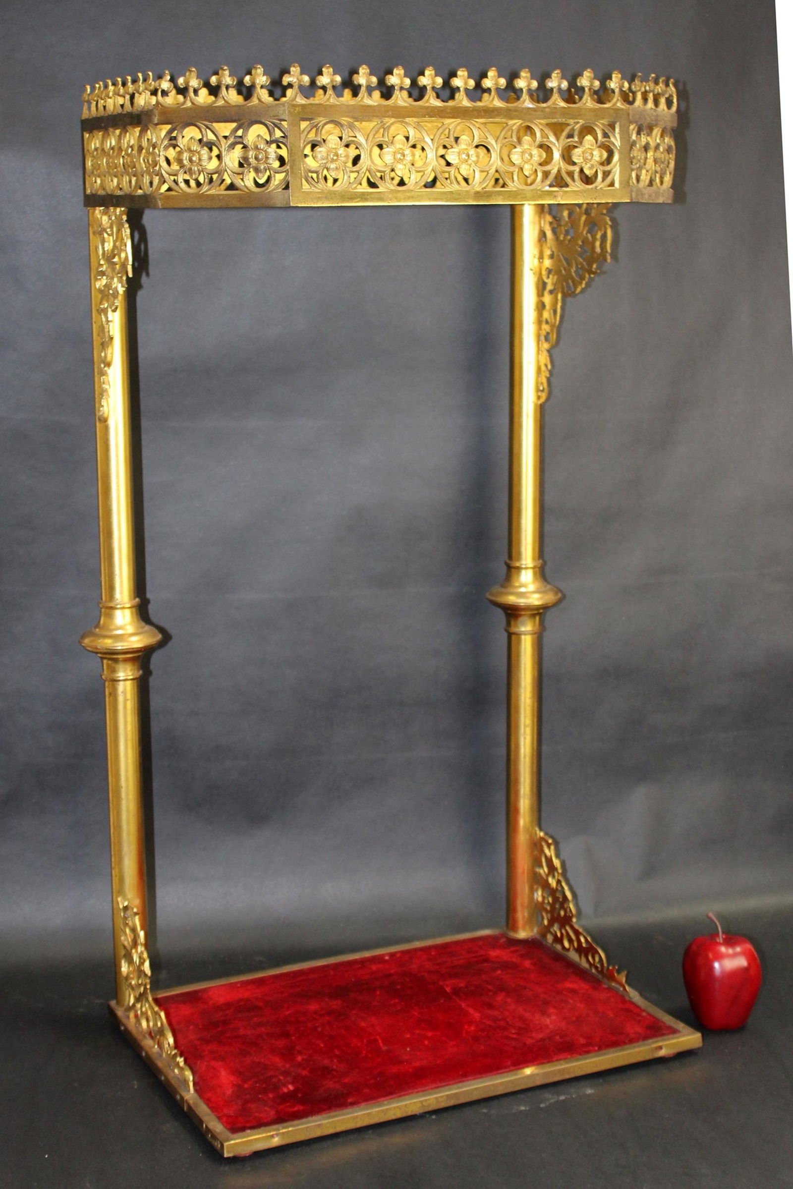 French Gothic Revival brass altar frame (1 of 8)