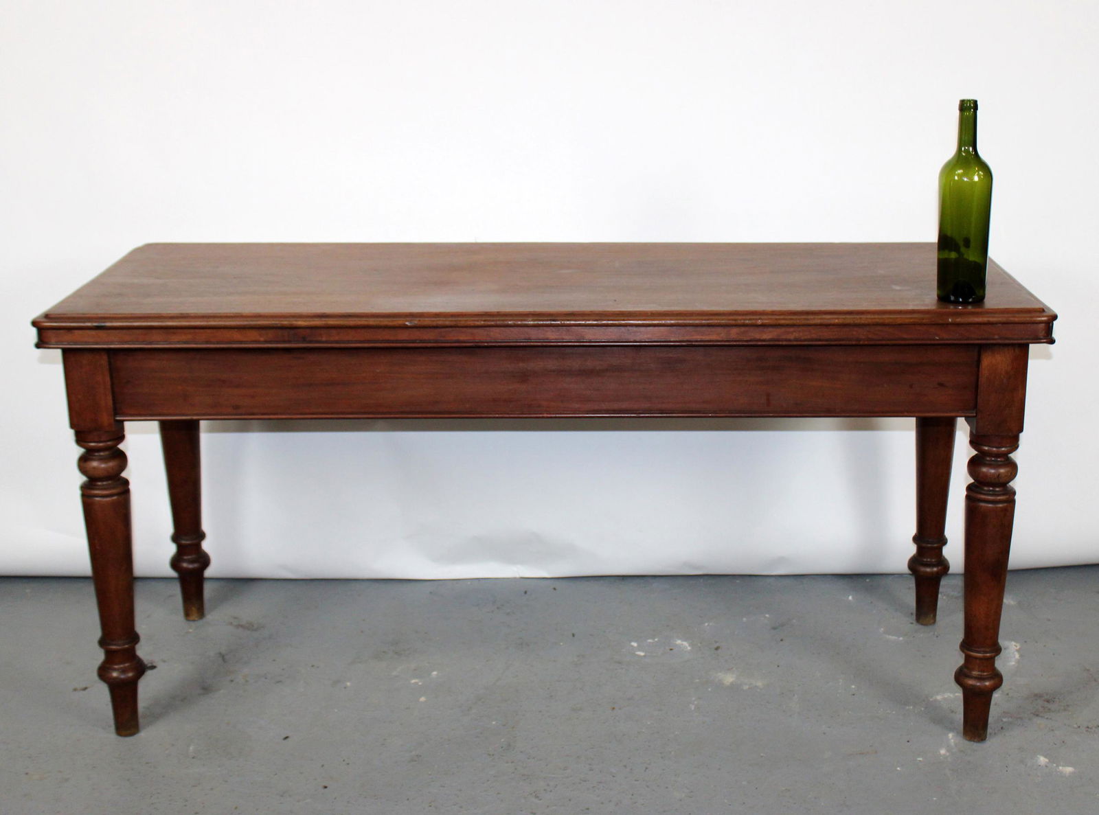 French console or sofa table in mahogany on turned legs (1 of 9)