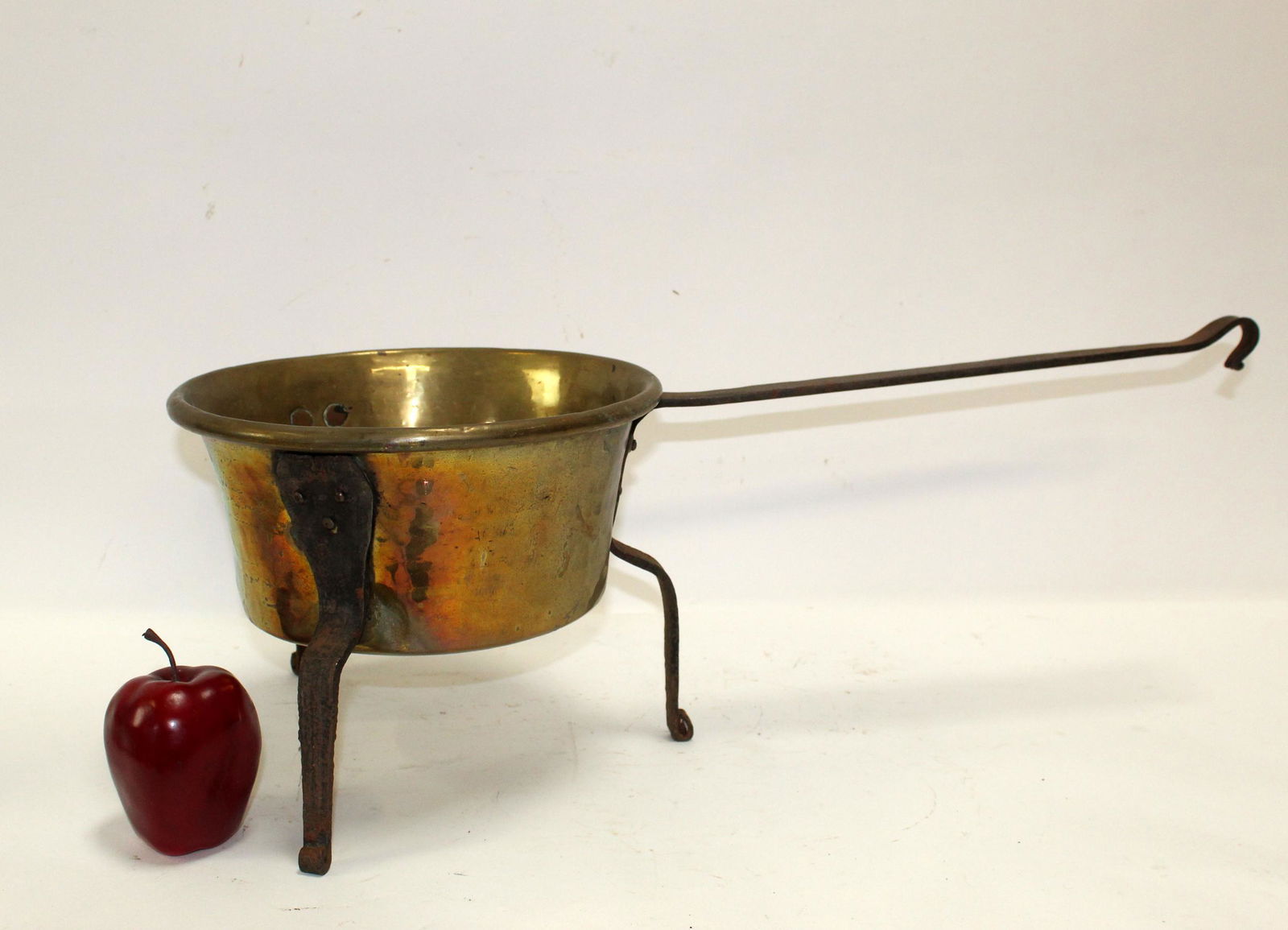 French hammered brass pot on iron legs (1 of 9)