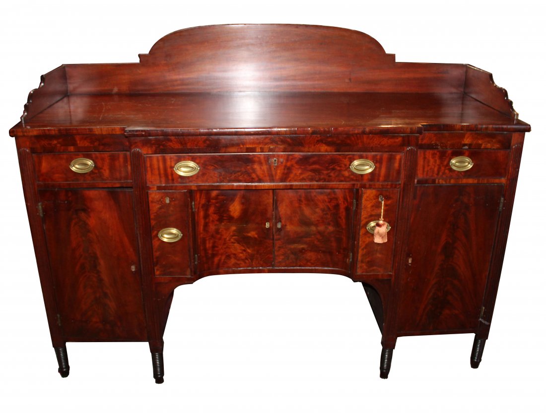 Antique American Empire sideboard in flame mahogany (1 of 8)