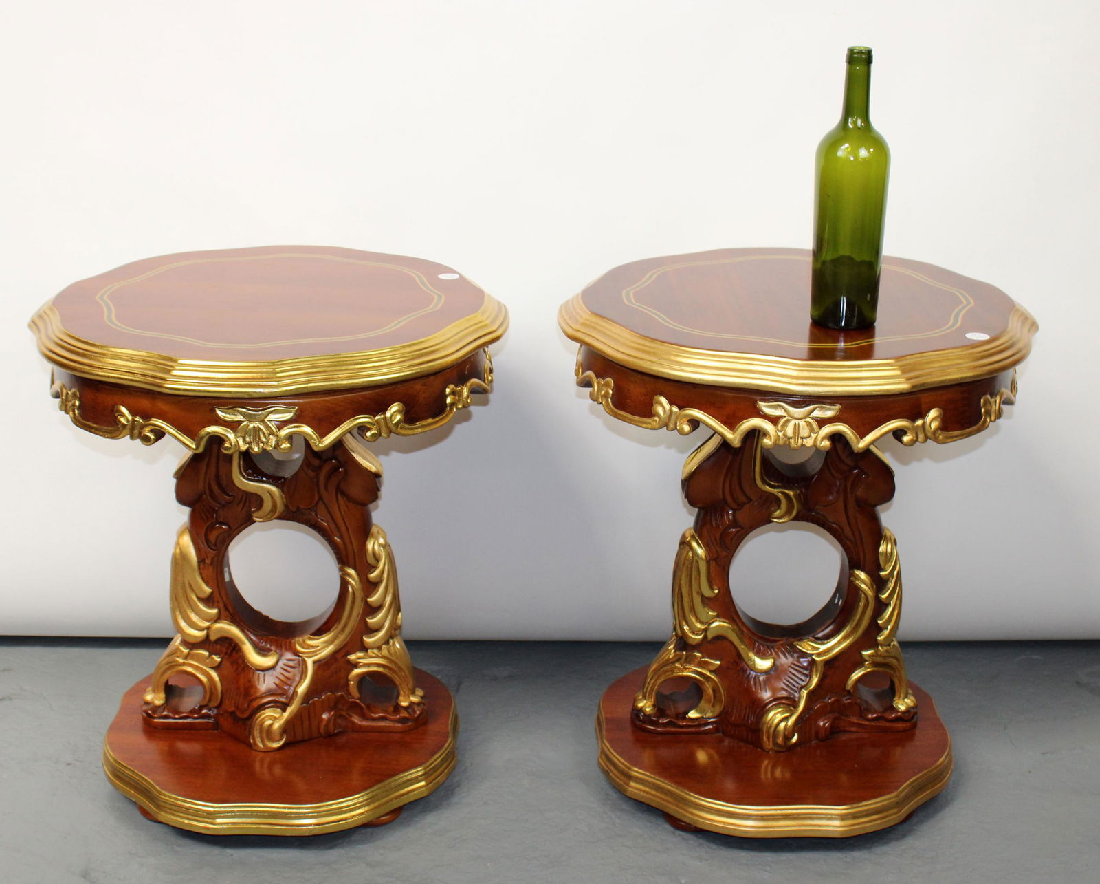 Pair of Rococo style round side tables (1 of 6)