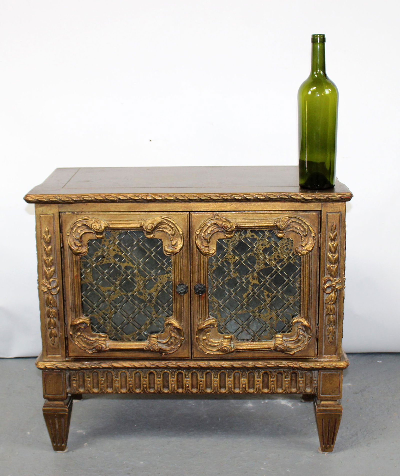 Hollywood Regency gold painted  low cabinet (1 of 8)