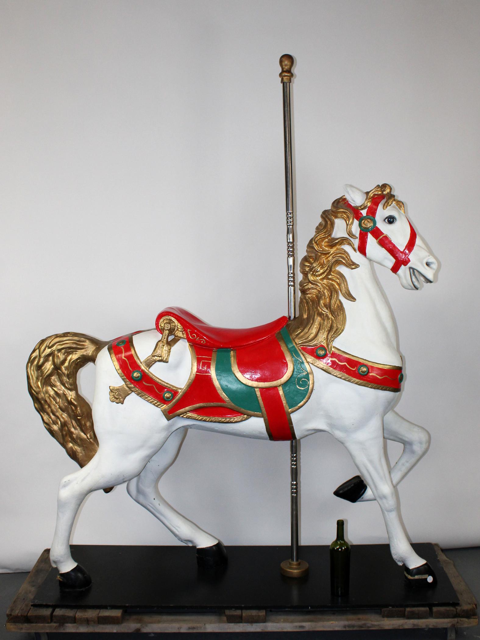 Model of Carousel horse with brass pole (1 of 11)