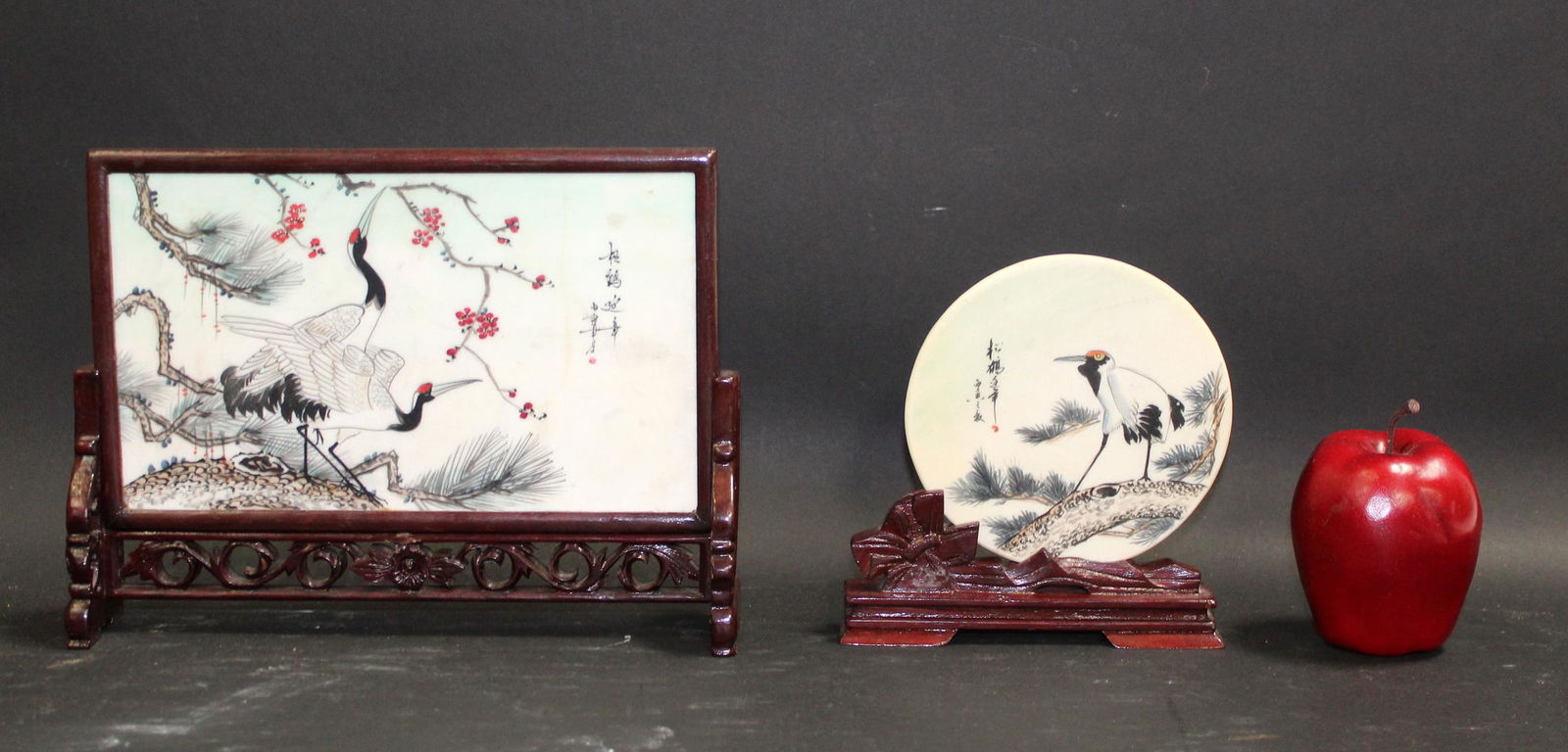 Lot of 2 Chinese hand painted plaques (1 of 6)