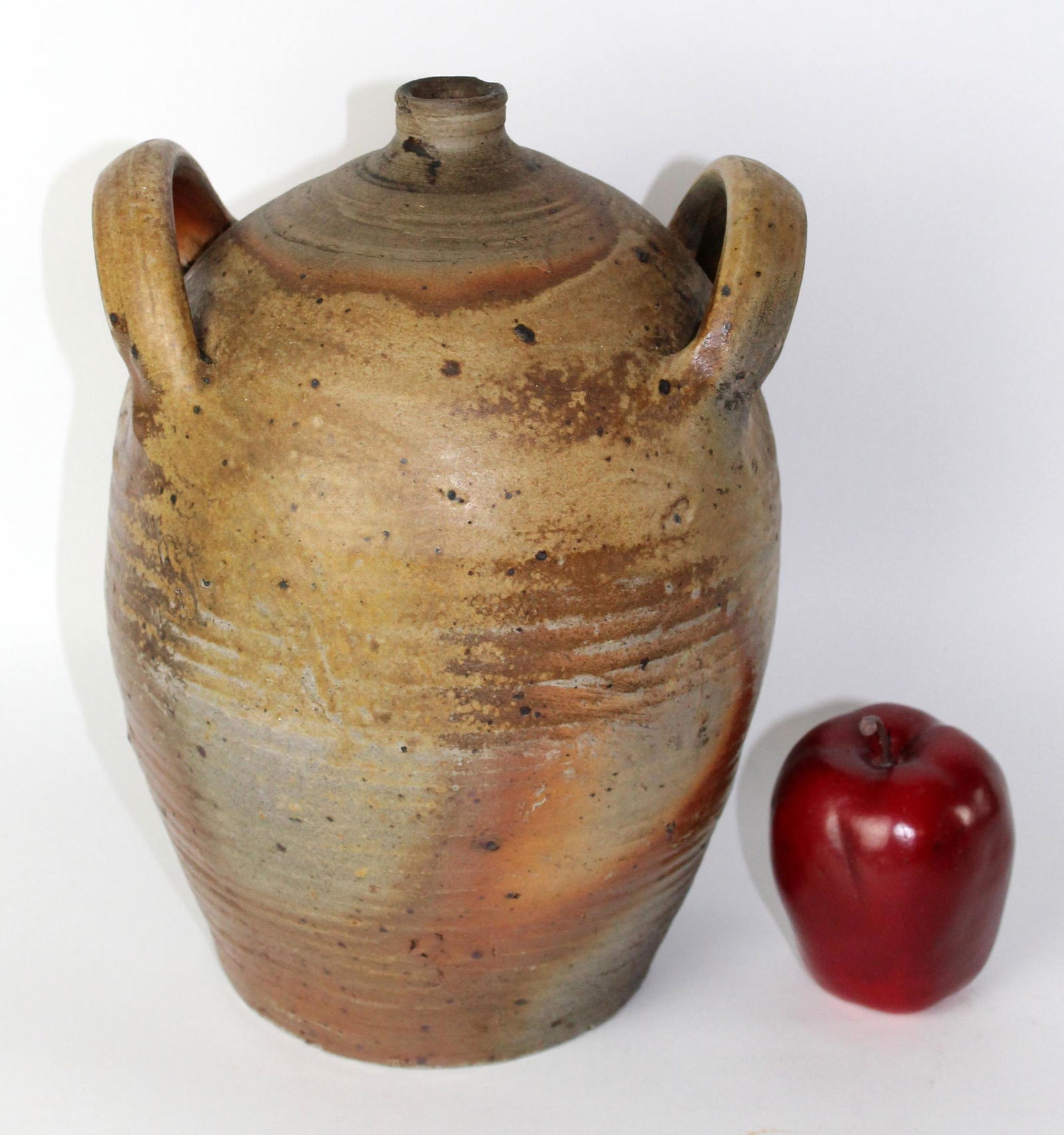 Antique French double handled terra cotta pot (1 of 6)