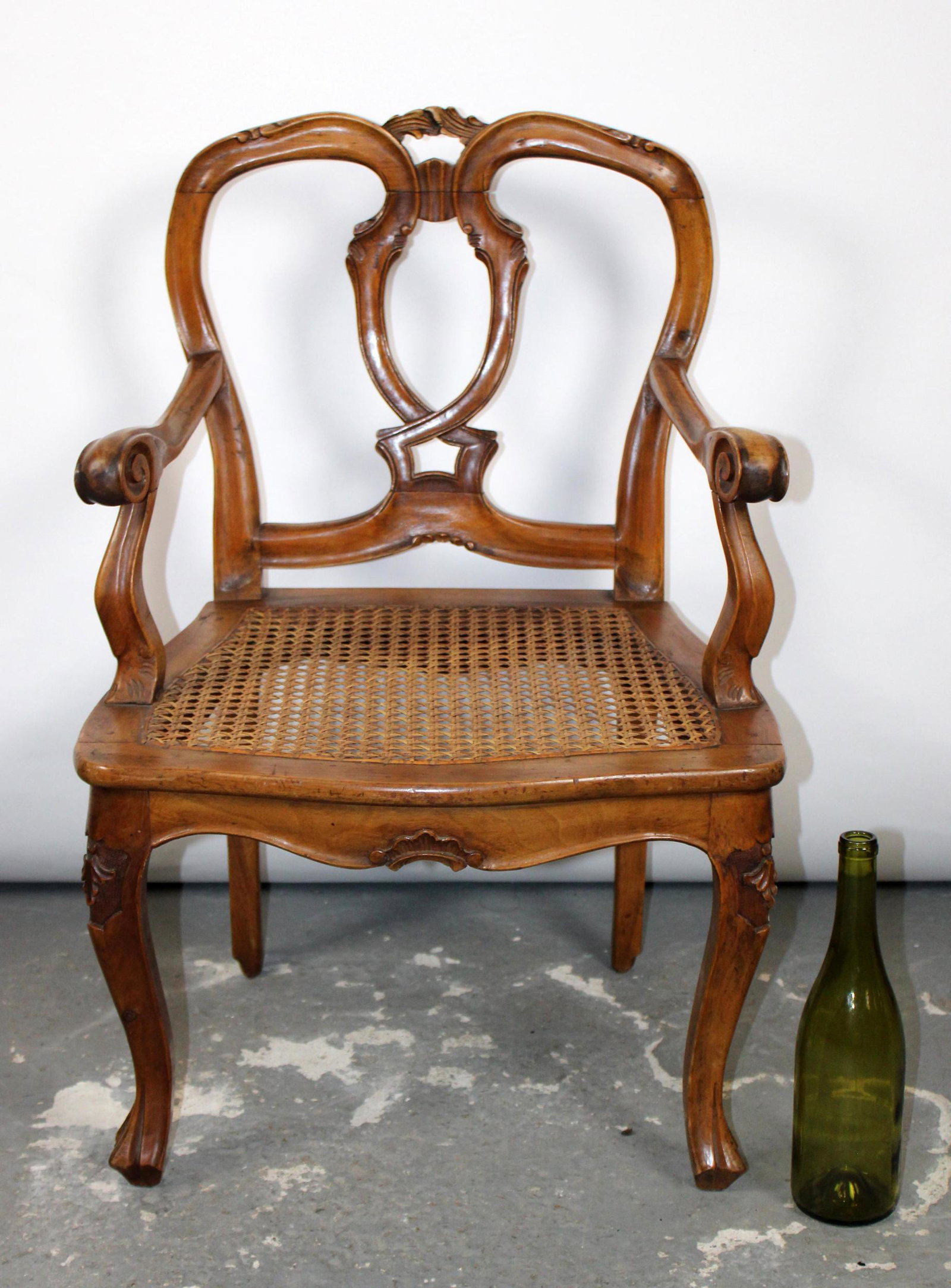 Chippendale style petite armchair with cane (1 of 9)