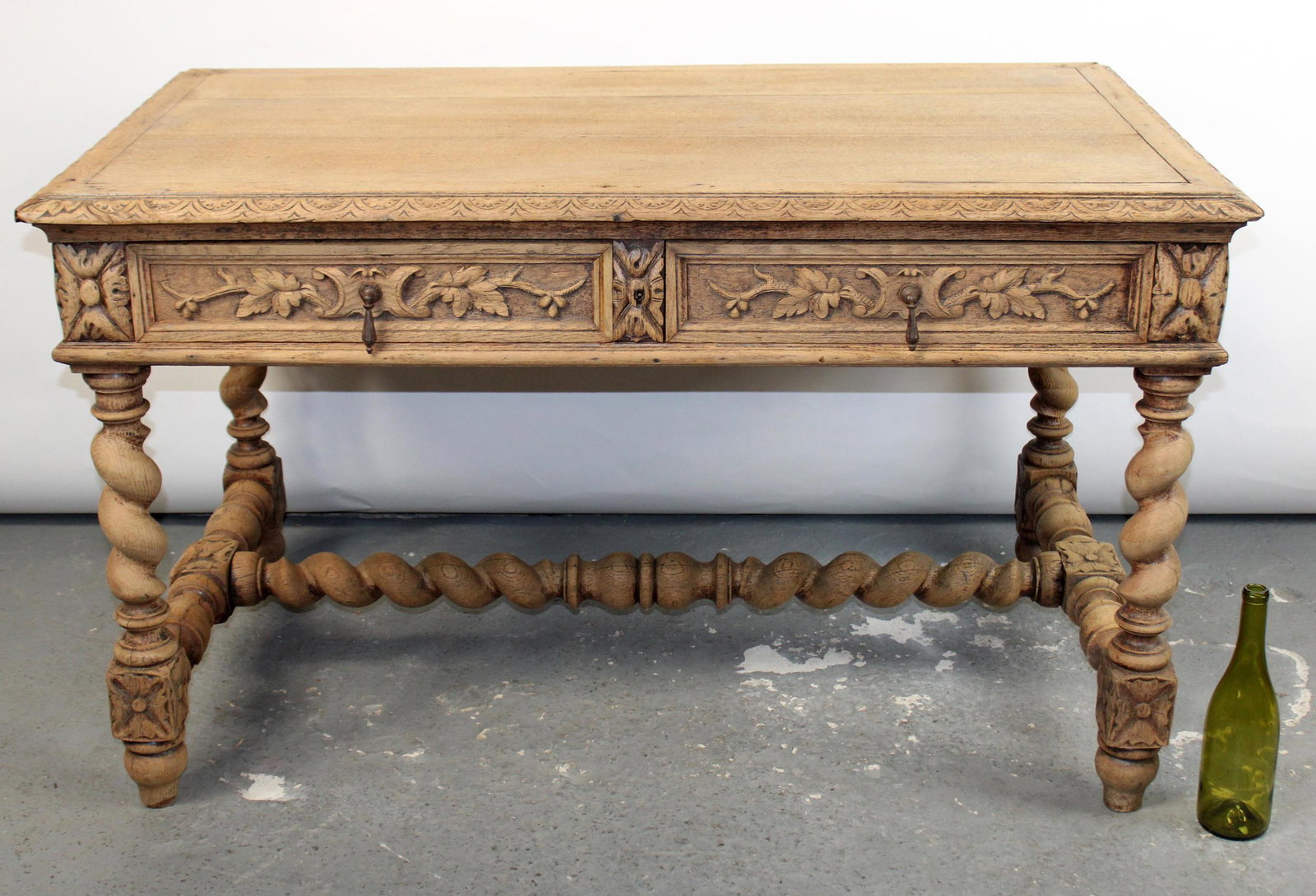 French Louis XIII bleached oak bureauplat desk (1 of 11)