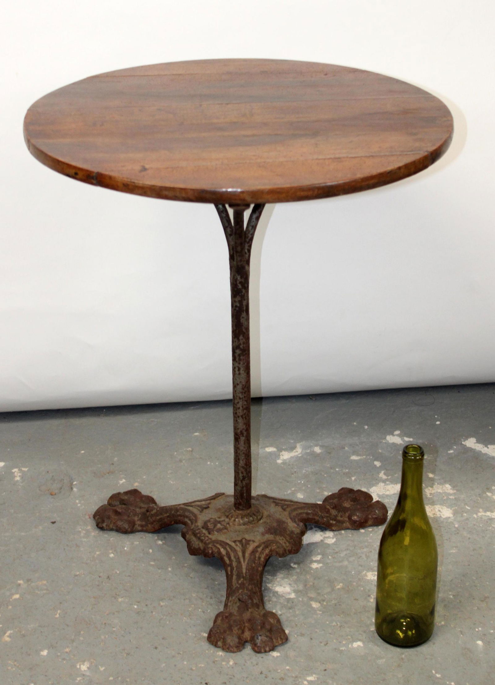 Antique French iron & wood bistro table (1 of 5)