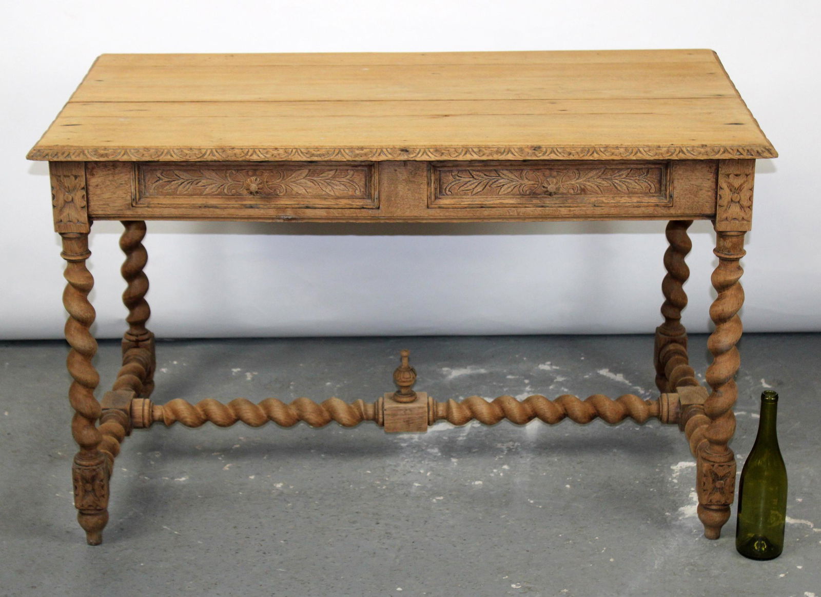 French Louis XIII bleached oak bureauplat desk (1 of 12)