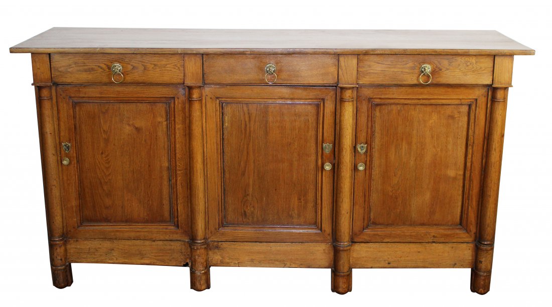 French Directoire 3 door sideboard with columns (1 of 8)