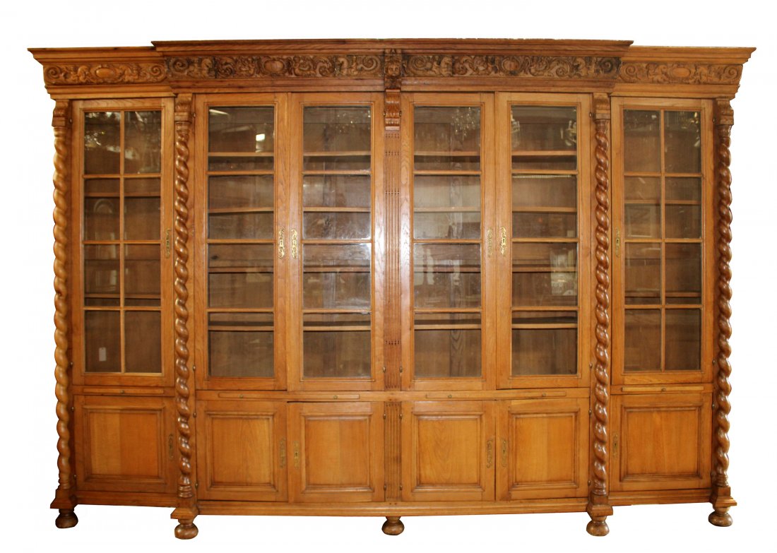 French 6-door paned glass bookcase (1 of 12)