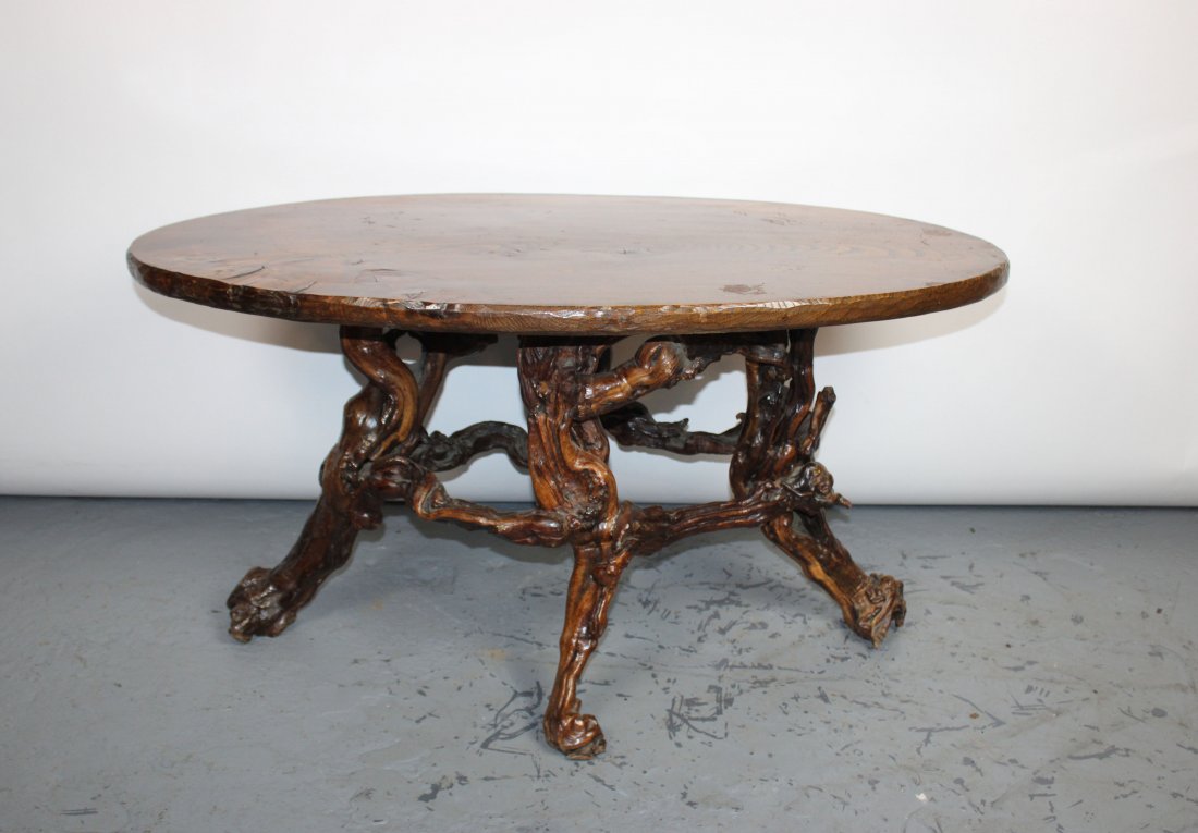 French burled grape vine oval coffee table (1 of 7)