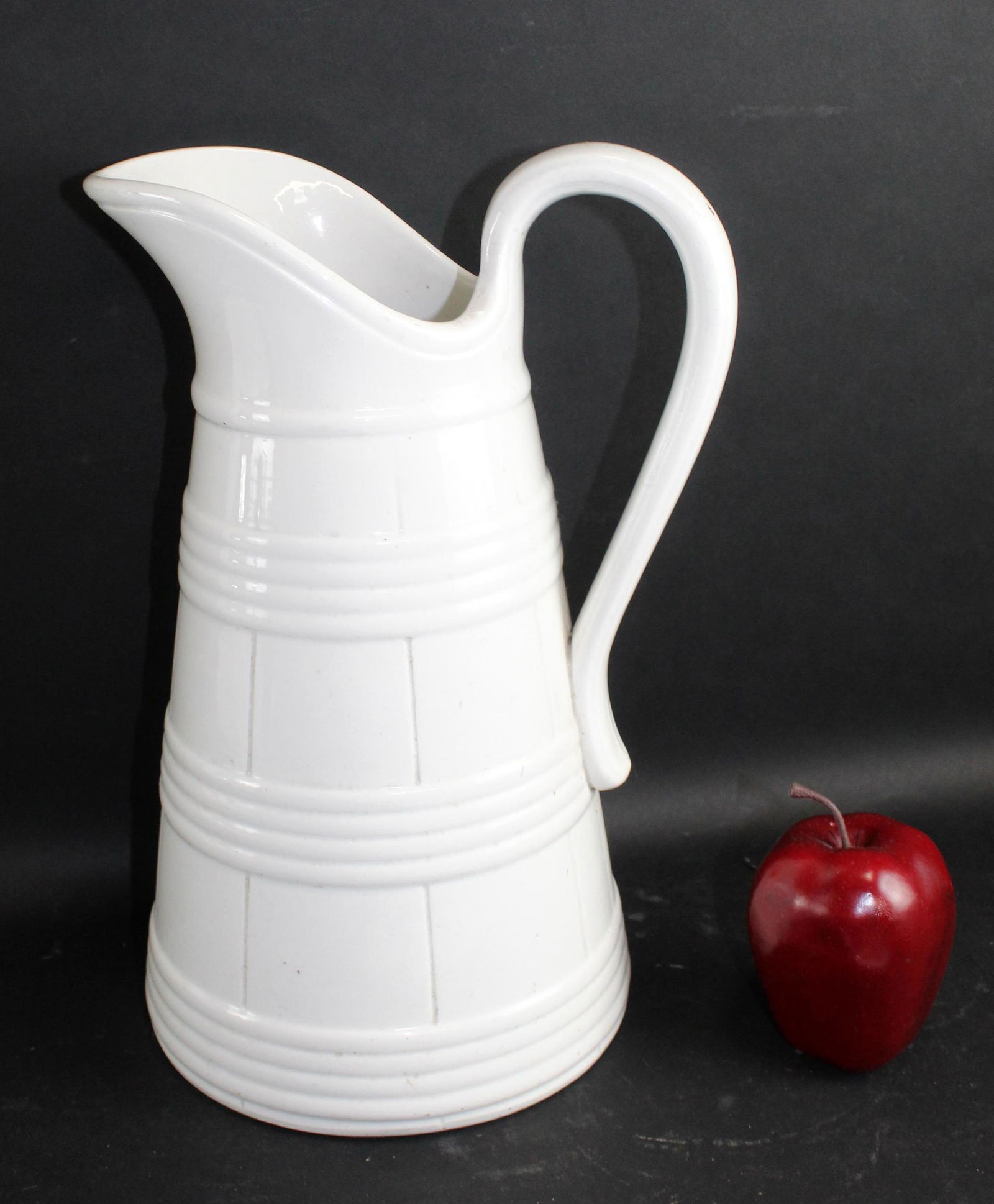 French white ceramic Sarreguemines pitcher (1 of 7)