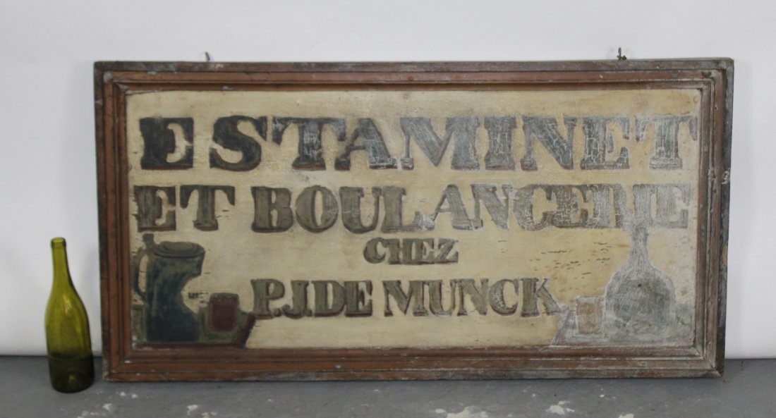Antique French painted wood bar & bakery sign (1 of 8)