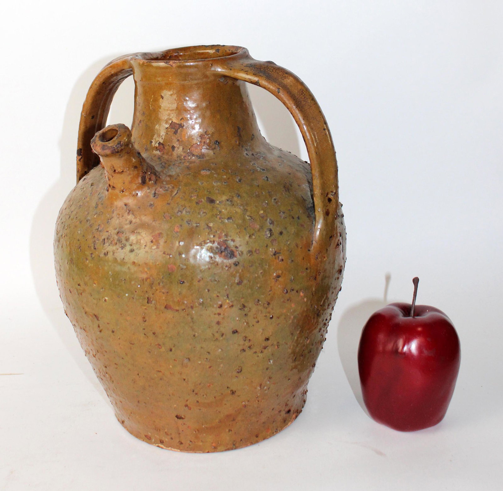 French glazed terra cotta pitcher (1 of 7)