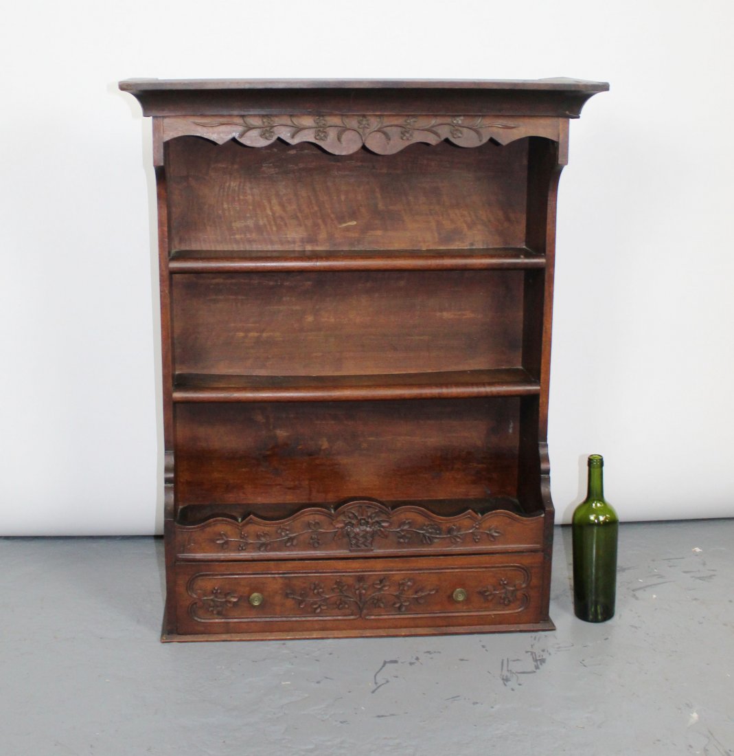 French Provincial vaisselier in carved walnut (1 of 8)